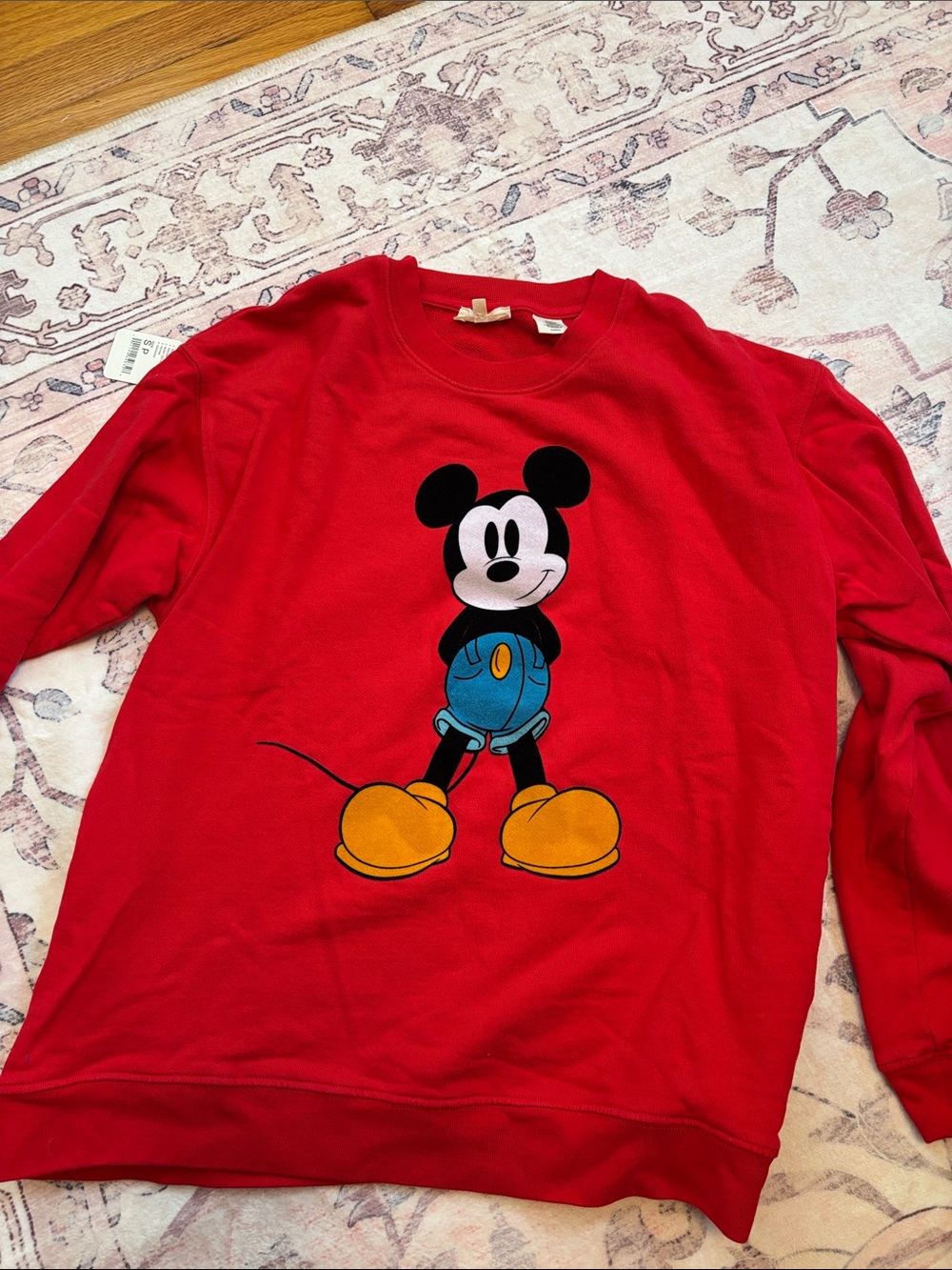 Levi’s Disney Red Mickey Mouse Sweatshirt with Yellow & Blue Accents
